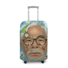 Чехол для чемодана 3D с принтом Хаяо Миядзаки в Екатеринбурге, 86% полиэфир, 14% спандекс | двустороннее нанесение принта, прорези для ручек и колес | hayao miyazaki | поньо | тоторо | унесенные