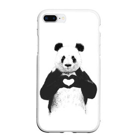 Чехол для iPhone 7Plus/8 Plus матовый с принтом Панда Love в Екатеринбурге, Силикон | Область печати: задняя сторона чехла, без боковых панелей | панда