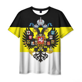 Мужская футболка 3D с принтом Имперский Флаг в Екатеринбурге, 100% полиэфир | прямой крой, круглый вырез горловины, длина до линии бедер | имперский флаг | русский | ярусский