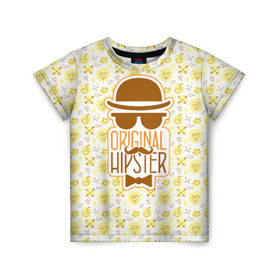 Детская футболка 3D с принтом Original Hipster в Екатеринбурге, 100% гипоаллергенный полиэфир | прямой крой, круглый вырез горловины, длина до линии бедер, чуть спущенное плечо, ткань немного тянется | hipster | усы