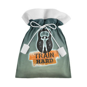 Подарочный 3D мешок с принтом Train hard 2 в Екатеринбурге, 100% полиэстер | Размер: 29*39 см | Тематика изображения на принте: bodybuilding | no pain no gain | train hard | бодибилдинг | качалка | пауэрлифинг | тренажерный | фитнес