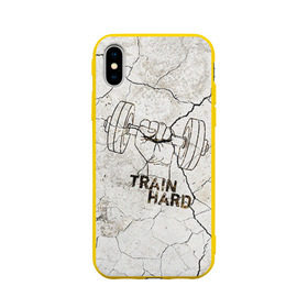 Чехол для Apple iPhone X силиконовый матовый с принтом Train hard 5 в Екатеринбурге, Силикон | Печать на задней стороне чехла, без боковой панели | bodybuilding | no pain no gain | train hard | бодибилдинг | качалка | пауэрлифинг | тренажерный | фитнес