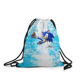 Рюкзак-мешок 3D с принтом Sonic в Екатеринбурге, 100% полиэстер | плотность ткани — 200 г/м2, размер — 35 х 45 см; лямки — толстые шнурки, застежка на шнуровке, без карманов и подкладки | sonic | еж | игра | соник