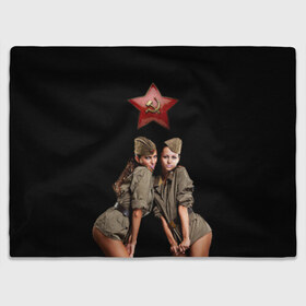 Плед 3D с принтом Девушки в форме в Екатеринбурге, 100% полиэстер | закругленные углы, все края обработаны. Ткань не мнется и не растягивается | армия | военная форма | девушки | россия | рэтро | ссср