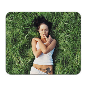 Коврик прямоугольный с принтом Джоли Анджелина в Екатеринбурге, натуральный каучук | размер 230 х 185 мм; запечатка лицевой стороны | анджелина | девушка | джоли | лежит | тату