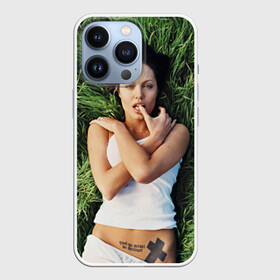 Чехол для iPhone 13 Pro с принтом Джоли Анджелина в Екатеринбурге,  |  | анджелина | девушка | джоли | лежит | тату