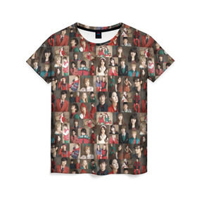 Женская футболка 3D с принтом K-pop коллаж в Екатеринбурге, 100% полиэфир ( синтетическое хлопкоподобное полотно) | прямой крой, круглый вырез горловины, длина до линии бедер | Тематика изображения на принте: cl корея | k pop | айдолы | девушки | коллаж