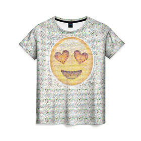 Женская футболка 3D с принтом Смайлики в Екатеринбурге, 100% полиэфир ( синтетическое хлопкоподобное полотно) | прямой крой, круглый вырез горловины, длина до линии бедер | 2016 | позитив | смайл | смайлик | смайлики