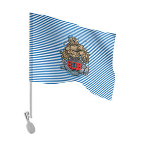 Флаг для автомобиля с принтом ВДВ в Екатеринбурге, 100% полиэстер | Размер: 30*21 см | 2 августа | армия | берет | вдв | воздушно десантные войска | войска | вооруженные силы | десант | дивизия | дшб | медведь | парашют | пдп | тельник | тельняшка | эмблема