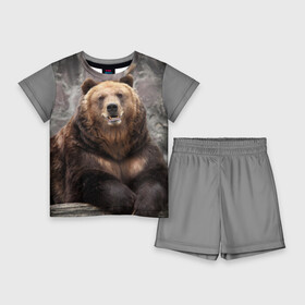 Детский костюм с шортами 3D с принтом Русский медведь в Екатеринбурге,  |  | медведь | россия | русский | русский медведь