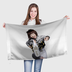 Флаг 3D с принтом K pop девушка в Екатеринбурге, 100% полиэстер | плотность ткани — 95 г/м2, размер — 67 х 109 см. Принт наносится с одной стороны | 2ne1 | cl | cl корея | k pop | айдолы | девушка | кей поп | корейская | корейцы | корея | кпоп | попса | южная