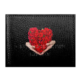 Обложка для студенческого билета с принтом Сердце в руках в Екатеринбурге, натуральная кожа | Размер: 11*8 см; Печать на всей внешней стороне | 8 марта | любовь | подарок | праздник | розы | руки | сердце