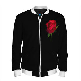 Мужской бомбер 3D с принтом Розы за спиной в Екатеринбурге, 100% полиэстер | застегивается на молнию, по бокам два кармана без застежек, по низу бомбера и на воротнике - эластичная резинка | за спиной | любовь | подарок | роза | розы | сюрприз | цветы | чувства