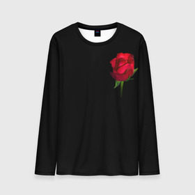 Мужской лонгслив 3D с принтом Розы за спиной в Екатеринбурге, 100% полиэстер | длинные рукава, круглый вырез горловины, полуприлегающий силуэт | Тематика изображения на принте: за спиной | любовь | подарок | роза | розы | сюрприз | цветы | чувства