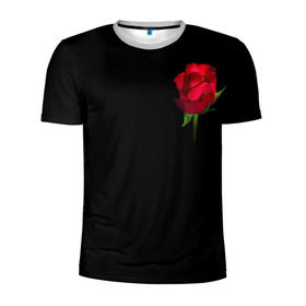 Мужская футболка 3D спортивная с принтом Розы за спиной в Екатеринбурге, 100% полиэстер с улучшенными характеристиками | приталенный силуэт, круглая горловина, широкие плечи, сужается к линии бедра | Тематика изображения на принте: за спиной | любовь | подарок | роза | розы | сюрприз | цветы | чувства