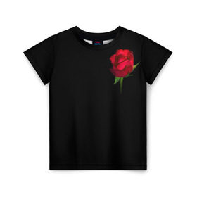 Детская футболка 3D с принтом Розы за спиной в Екатеринбурге, 100% гипоаллергенный полиэфир | прямой крой, круглый вырез горловины, длина до линии бедер, чуть спущенное плечо, ткань немного тянется | за спиной | любовь | подарок | роза | розы | сюрприз | цветы | чувства