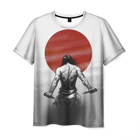 Мужская футболка 3D с принтом Самурай 1 в Екатеринбурге, 100% полиэфир | прямой крой, круглый вырез горловины, длина до линии бедер | борьба | воин | единоборства | путь воина | самураи | самурай