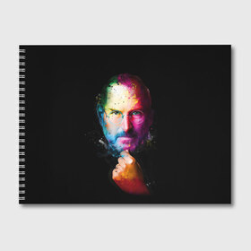 Альбом для рисования с принтом Стив Джобс в Екатеринбурге, 100% бумага
 | матовая бумага, плотность 200 мг. | apple | знаменитость | лидер | очки | поп арт | портрет | рука | стив джобс | яблоко
