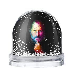 Снежный шар с принтом Стив Джобс в Екатеринбурге, Пластик | Изображение внутри шара печатается на глянцевой фотобумаге с двух сторон | apple | знаменитость | лидер | очки | поп арт | портрет | рука | стив джобс | яблоко