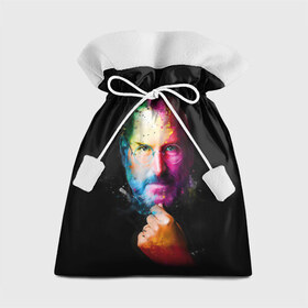 Подарочный 3D мешок с принтом Стив Джобс в Екатеринбурге, 100% полиэстер | Размер: 29*39 см | apple | знаменитость | лидер | очки | поп арт | портрет | рука | стив джобс | яблоко