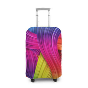 Чехол для чемодана 3D с принтом Абстракция в Екатеринбурге, 86% полиэфир, 14% спандекс | двустороннее нанесение принта, прорези для ручек и колес | кислотный | обстракция | радуга | свет | спектр | цвет | цвета | яркие