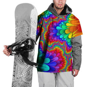 Накидка на куртку 3D с принтом Узор в Екатеринбурге, 100% полиэстер |  | кислотный | обстракция | радуга | свет | спектр | узор | цвет | цвета | яркие