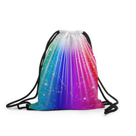 Рюкзак-мешок 3D с принтом Солнце в Екатеринбурге, 100% полиэстер | плотность ткани — 200 г/м2, размер — 35 х 45 см; лямки — толстые шнурки, застежка на шнуровке, без карманов и подкладки | обстракция | радуга | свет | солнце | спектр | цвет | цвета | яркие