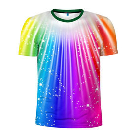 Мужская футболка 3D спортивная с принтом Солнце в Екатеринбурге, 100% полиэстер с улучшенными характеристиками | приталенный силуэт, круглая горловина, широкие плечи, сужается к линии бедра | обстракция | радуга | свет | солнце | спектр | цвет | цвета | яркие