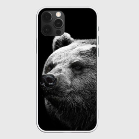 Чехол для iPhone 12 Pro Max с принтом Медведь в Екатеринбурге, Силикон |  | бурый | дикий | животное | медведь | россия | символ | тайги | фото | хищник | хозяин | черно белое