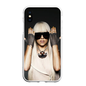 Чехол для iPhone XS Max матовый с принтом Lady Gaga в Екатеринбурге, Силикон | Область печати: задняя сторона чехла, без боковых панелей | lady gaga | блондинка | звезда | знаменитость | леди гаага | очки | певица | поп | эпатаж | эпатажная