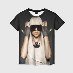 Женская футболка 3D с принтом Lady Gaga в Екатеринбурге, 100% полиэфир ( синтетическое хлопкоподобное полотно) | прямой крой, круглый вырез горловины, длина до линии бедер | lady gaga | блондинка | звезда | знаменитость | леди гаага | очки | певица | поп | эпатаж | эпатажная