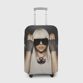 Чехол для чемодана 3D с принтом Lady Gaga в Екатеринбурге, 86% полиэфир, 14% спандекс | двустороннее нанесение принта, прорези для ручек и колес | Тематика изображения на принте: lady gaga | блондинка | звезда | знаменитость | леди гаага | очки | певица | поп | эпатаж | эпатажная
