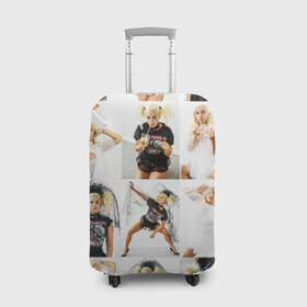 Чехол для чемодана 3D с принтом Lady Gaga в Екатеринбурге, 86% полиэфир, 14% спандекс | двустороннее нанесение принта, прорези для ручек и колес | lady gaga | белая | блондинка | звезда | знаменитость | коллаж | леди гаага | невеста | палец | певица | показывает | поп | свадьба | средний | фата | черная | эпатаж | эпатажная