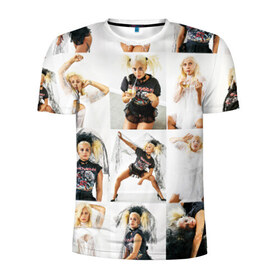 Мужская футболка 3D спортивная с принтом Lady Gaga в Екатеринбурге, 100% полиэстер с улучшенными характеристиками | приталенный силуэт, круглая горловина, широкие плечи, сужается к линии бедра | lady gaga | белая | блондинка | звезда | знаменитость | коллаж | леди гаага | невеста | палец | певица | показывает | поп | свадьба | средний | фата | черная | эпатаж | эпатажная