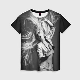 Женская футболка 3D с принтом Lady Gaga в Екатеринбурге, 100% полиэфир ( синтетическое хлопкоподобное полотно) | прямой крой, круглый вырез горловины, длина до линии бедер | lady gaga | блондинка | звезда | знаменитость | леди гаага | певица | поп | эпатаж | эпатажная
