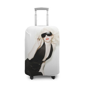 Чехол для чемодана 3D с принтом Lady Gaga в Екатеринбурге, 86% полиэфир, 14% спандекс | двустороннее нанесение принта, прорези для ручек и колес | Тематика изображения на принте: lady gaga | блондинка | звезда | знаменитость | леди гаага | певица | поп | эпатаж | эпатажная