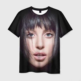 Мужская футболка 3D с принтом Lady Gaga в Екатеринбурге, 100% полиэфир | прямой крой, круглый вырез горловины, длина до линии бедер | 