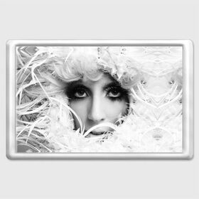 Магнит 45*70 с принтом Lady Gaga в Екатеринбурге, Пластик | Размер: 78*52 мм; Размер печати: 70*45 | lady gaga | белые | блондинка | звезда | знаменитость | леди гаага | певица | перья | поп | эпатаж | эпатажная