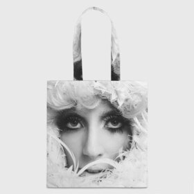 Сумка 3D повседневная с принтом Lady Gaga в Екатеринбурге, 100% полиэстер | Плотность: 200 г/м2; Размер: 34×35 см; Высота лямок: 30 см | lady gaga | белые | блондинка | звезда | знаменитость | леди гаага | певица | перья | поп | эпатаж | эпатажная