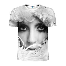 Мужская футболка 3D спортивная с принтом Lady Gaga в Екатеринбурге, 100% полиэстер с улучшенными характеристиками | приталенный силуэт, круглая горловина, широкие плечи, сужается к линии бедра | lady gaga | белые | блондинка | звезда | знаменитость | леди гаага | певица | перья | поп | эпатаж | эпатажная
