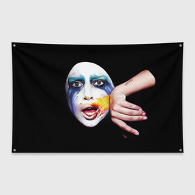Флаг-баннер с принтом Lady Gaga в Екатеринбурге, 100% полиэстер | размер 67 х 109 см, плотность ткани — 95 г/м2; по краям флага есть четыре люверса для крепления | lady gaga | взгляд | звезда | знаменитость | леди гаага | певица | поп | портрет | эпатаж | эпатажная