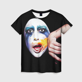 Женская футболка 3D с принтом Lady Gaga в Екатеринбурге, 100% полиэфир ( синтетическое хлопкоподобное полотно) | прямой крой, круглый вырез горловины, длина до линии бедер | lady gaga | взгляд | звезда | знаменитость | леди гаага | певица | поп | портрет | эпатаж | эпатажная