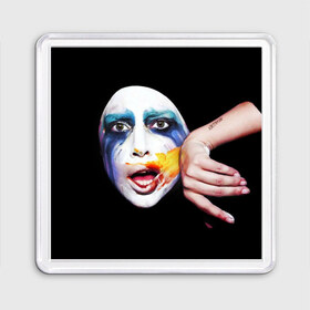 Магнит 55*55 с принтом Lady Gaga в Екатеринбурге, Пластик | Размер: 65*65 мм; Размер печати: 55*55 мм | lady gaga | взгляд | звезда | знаменитость | леди гаага | певица | поп | портрет | эпатаж | эпатажная