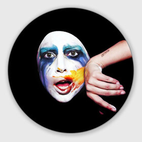 Коврик круглый с принтом Lady Gaga в Екатеринбурге, резина и полиэстер | круглая форма, изображение наносится на всю лицевую часть | lady gaga | взгляд | звезда | знаменитость | леди гаага | певица | поп | портрет | эпатаж | эпатажная