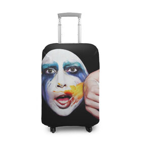Чехол для чемодана 3D с принтом Lady Gaga в Екатеринбурге, 86% полиэфир, 14% спандекс | двустороннее нанесение принта, прорези для ручек и колес | lady gaga | взгляд | звезда | знаменитость | леди гаага | певица | поп | портрет | эпатаж | эпатажная
