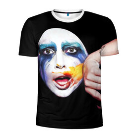 Мужская футболка 3D спортивная с принтом Lady Gaga в Екатеринбурге, 100% полиэстер с улучшенными характеристиками | приталенный силуэт, круглая горловина, широкие плечи, сужается к линии бедра | lady gaga | взгляд | звезда | знаменитость | леди гаага | певица | поп | портрет | эпатаж | эпатажная