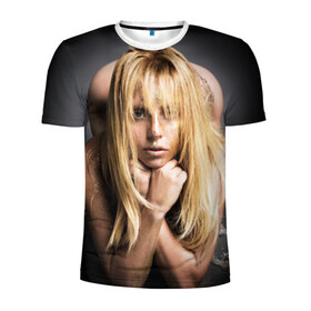 Мужская футболка 3D спортивная с принтом Lady Gaga в Екатеринбурге, 100% полиэстер с улучшенными характеристиками | приталенный силуэт, круглая горловина, широкие плечи, сужается к линии бедра | 