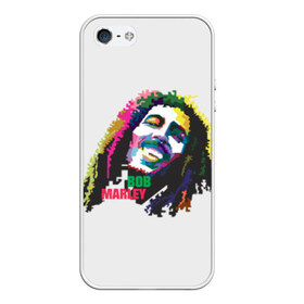 Чехол силиконовый для Телефон Apple iPhone 5/5S с принтом Bob Marley в Екатеринбурге, Силикон | Область печати: задняя сторона чехла, без боковых панелей | Тематика изображения на принте: 2016 | арт | дизайн | зд | объем | поп | портреты