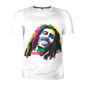 Мужская футболка 3D спортивная с принтом Bob Marley в Екатеринбурге, 100% полиэстер с улучшенными характеристиками | приталенный силуэт, круглая горловина, широкие плечи, сужается к линии бедра | 2016 | арт | дизайн | зд | объем | поп | портреты