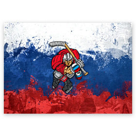 Поздравительная открытка с принтом Хоккей 2 в Екатеринбурге, 100% бумага | плотность бумаги 280 г/м2, матовая, на обратной стороне линовка и место для марки
 | nhl | нхл | хоккеист | хоккей